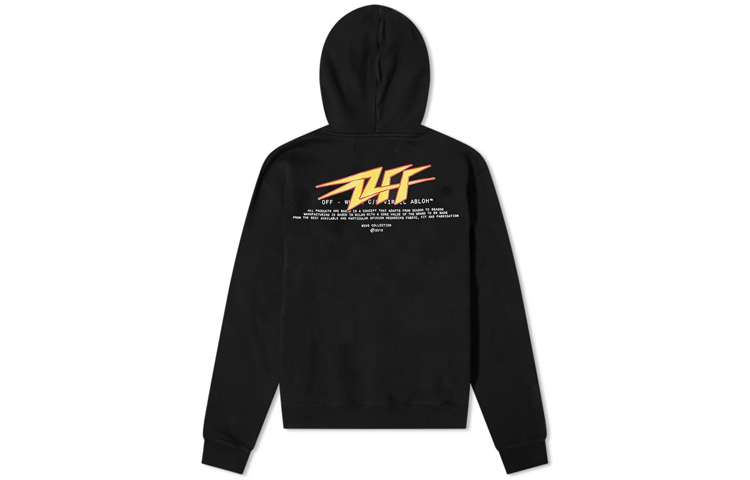 OFF-WHITE Thunder Slim Lightning Logo Hoodie Black Men OMBB034E20FLE0081018