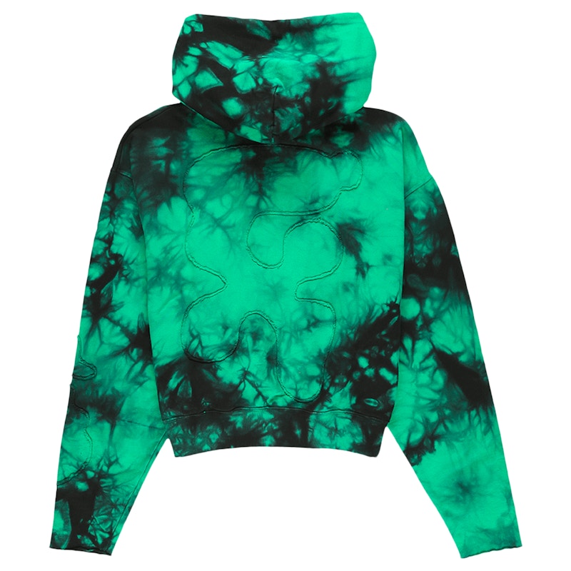 Order オフホワイト タイダイ輪郭フーディ (ミント)
