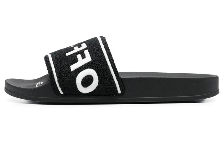 Off-White Towel Embroidery Slider 'Black'