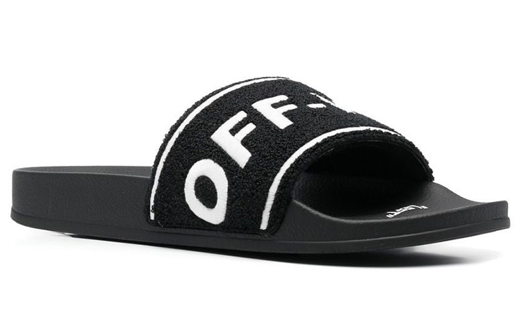 Off-White Towel Embroidery Slider 'Black' 圖 2