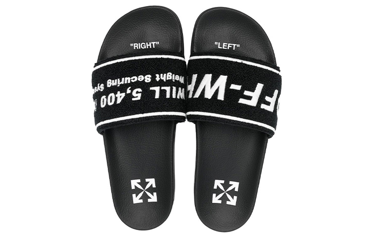 Off-White Towel Embroidery Slider 'Black' 圖 3