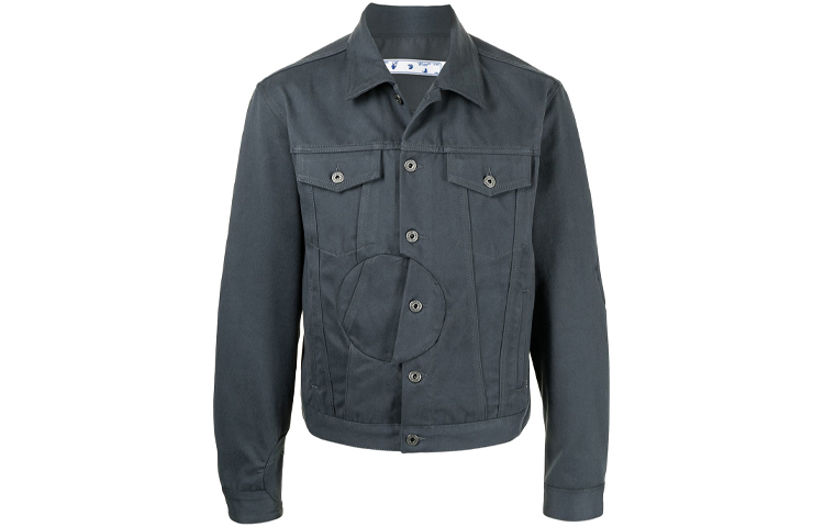 Off-White Twist Patchwork Jacket Regular Fit Teal OMEA288S21FAB0010600
