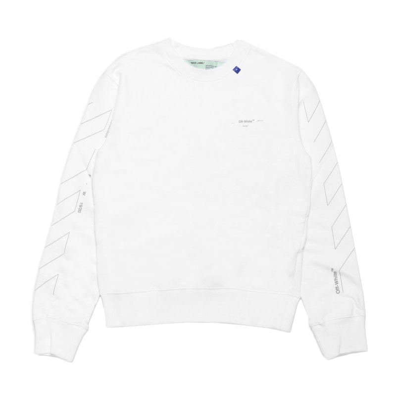Off-White Unfinished Diag Sweatshirt White/Silver