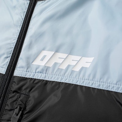 Off-White Unfinished Windbreaker Jacket Black/Grey Lookbook Off-White Unfinished Windbreaker Jacket Black/Grey