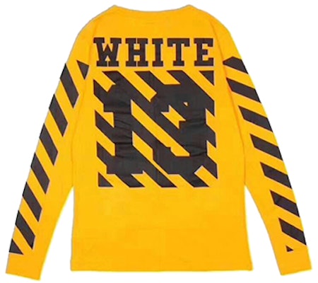 OFF-WHITE Virgil Abloh 13条纹长袖T恤 黄色 男女同款 AU2001-03-04 Buy OFF-WHITE Virgil Abloh 13条纹长袖T恤 黄色 男女同款 AU2001-03-04