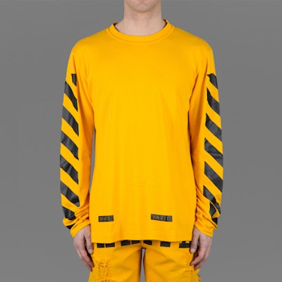 OFF-WHITE Virgil Abloh 13条纹长袖T恤 黄色 男女同款 AU2001-03-04 Shop OFF-WHITE Virgil Abloh 13条纹长袖T恤 黄色 男女同款 AU2001-03-04