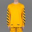 Shop OFF-WHITE Virgil Abloh 13条纹长袖T恤 黄色 男女同款 AU2001-03-04