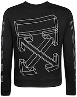 OFF-WHITE Virgil Abloh Graphic Cotton Crewneck Sweatshirt Black Men OMBA025E181920021001 OFF-WHITE Virgil Abloh Graphic Cotton Crewneck Sweatshirt Black Men OMBA025E181920021001