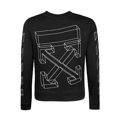 OFF-WHITE Virgil Graphic Cotton Crewneck Sweatshirt Black Men OMBA025E181920021001