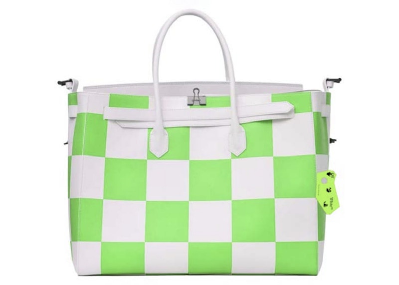 Order オフホワイト ヴァージル・アブロー ICAスクエアバッグXLホワイト/グリーン