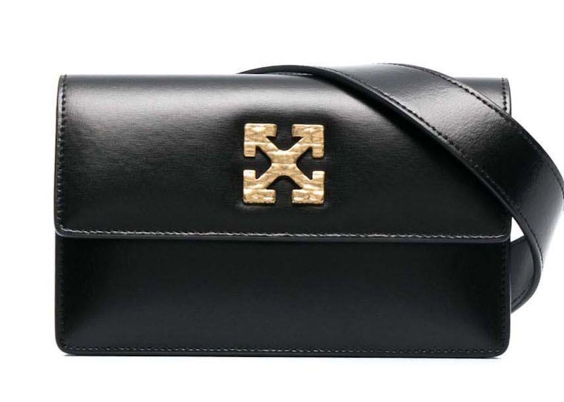 OFF-WHITE Virgil Abloh Jitney 0.8 Tonal Arrow Belt Bag Black