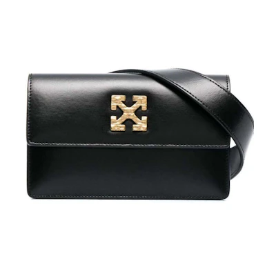 OFF-WHITE Virgil Abloh Jitney 0.8 Tonal Arrow Belt Bag Black