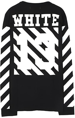 OFF-WHITE Virgil Abloh 宗教标志条纹长袖T恤 黑色 男女同款 AU2001-03-05 Buy OFF-WHITE Virgil Abloh 宗教标志条纹长袖T恤 黑色 男女同款 AU2001-03-05