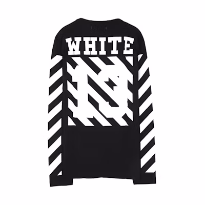 OFF-WHITE Virgil Religious Logo Striped Long Sleeve Tee Black Unisex AU2001-03-05