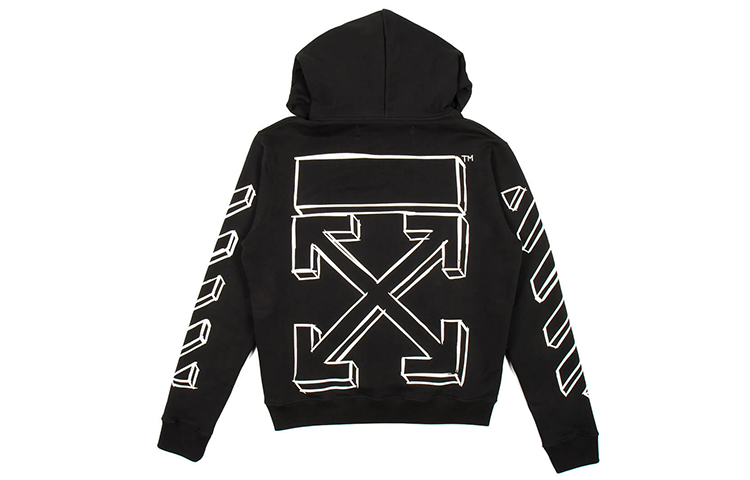 OFF-WHITE Virgil Stripe Line Pullover Hoodie Black OMBB034E181920241001