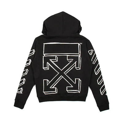 OFF-WHITE Virgil Stripe Line Pullover Hoodie Black OMBB034E181920241001