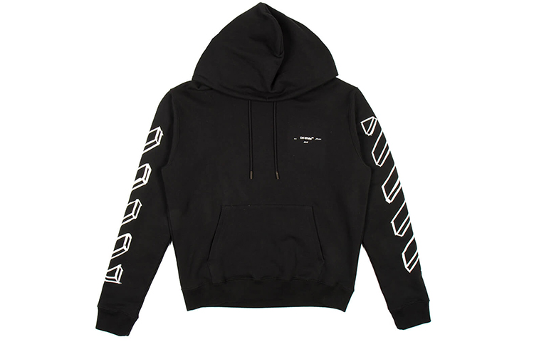 OFF-WHITE Virgil Stripe Line Pullover Hoodie Black OMBB034E181920241001 圖 3