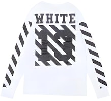 OFF-WHITE Virgil Ow Striped 13 Letters Long Sleeve White Unisex T-Shirt AU2001-03-00 OFF-WHITE Virgil Ow Striped 13 Letters Long Sleeve White Unisex T-Shirt AU2001-03-00