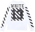 Buy OFF-WHITE Virgil Ow条纹13字母长袖白色男女同款T恤 AU2001-03-00
