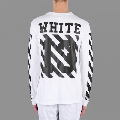 OFF-WHITE Virgil Ow条纹13字母长袖白色男女同款T恤 AU2001-03-00 Purchase OFF-WHITE Virgil Ow条纹13字母长袖白色男女同款T恤 AU2001-03-00
