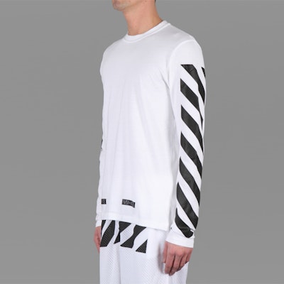 OFF-WHITE Virgil Ow条纹13字母长袖白色男女同款T恤 AU2001-03-00 Details for OFF-WHITE Virgil Ow条纹13字母长袖白色男女同款T恤 AU2001-03-00