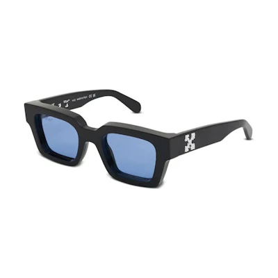 OFF-WHITE Virgil Rectangle Sunglasses Black/Blue (OERI008C99PLA0021045-FR)