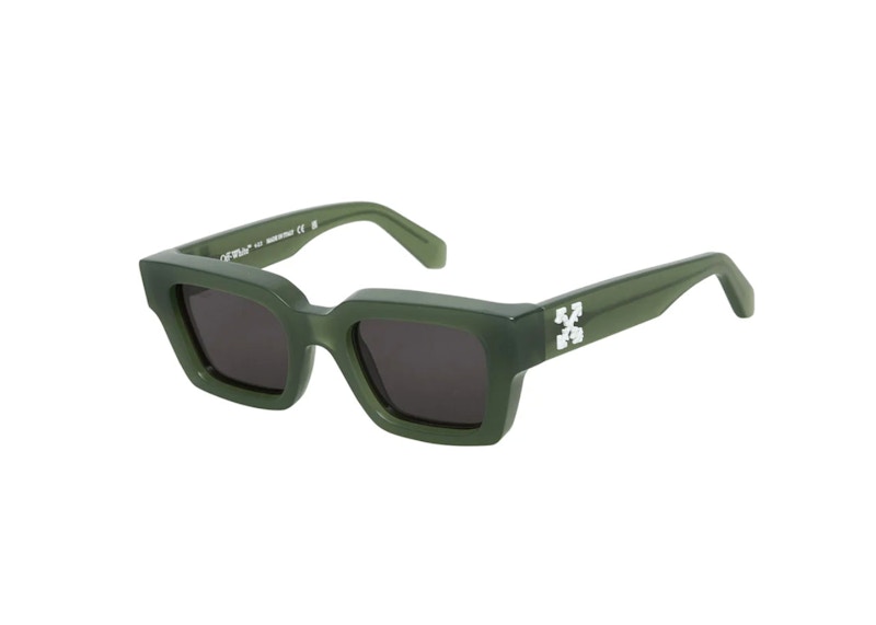 OFF-WHITE Virgil Rectangle Sunglasses Green/Grey (OERI008C99PLA0015507-FR)