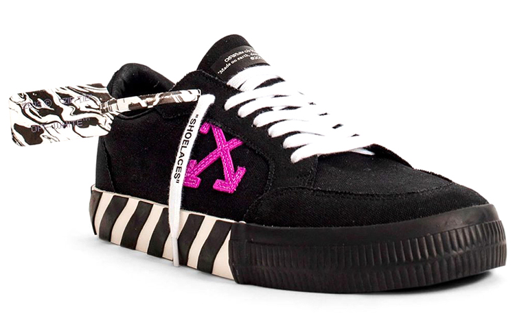 Lookbook OFF-WHITE Virgil Abloh 條紋 低幫 時尚板鞋 男款 黑紫