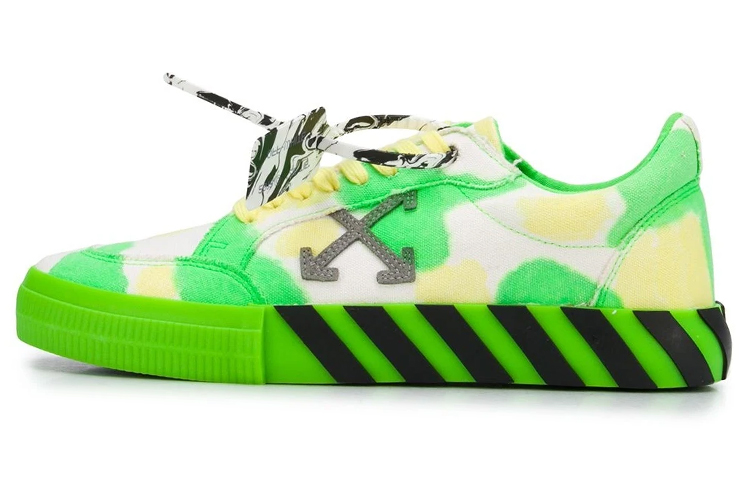 Off-White Vulc Low 'Tie-Dye - Green Yellow' OMIA085E20FAB0025555