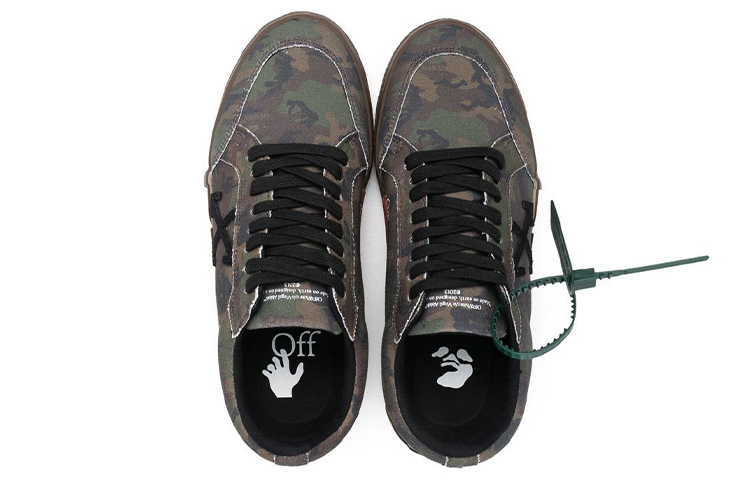 Lookbook Off-White 迷彩图案低帮褐色运动鞋 OMIA085F22FAB0045610
