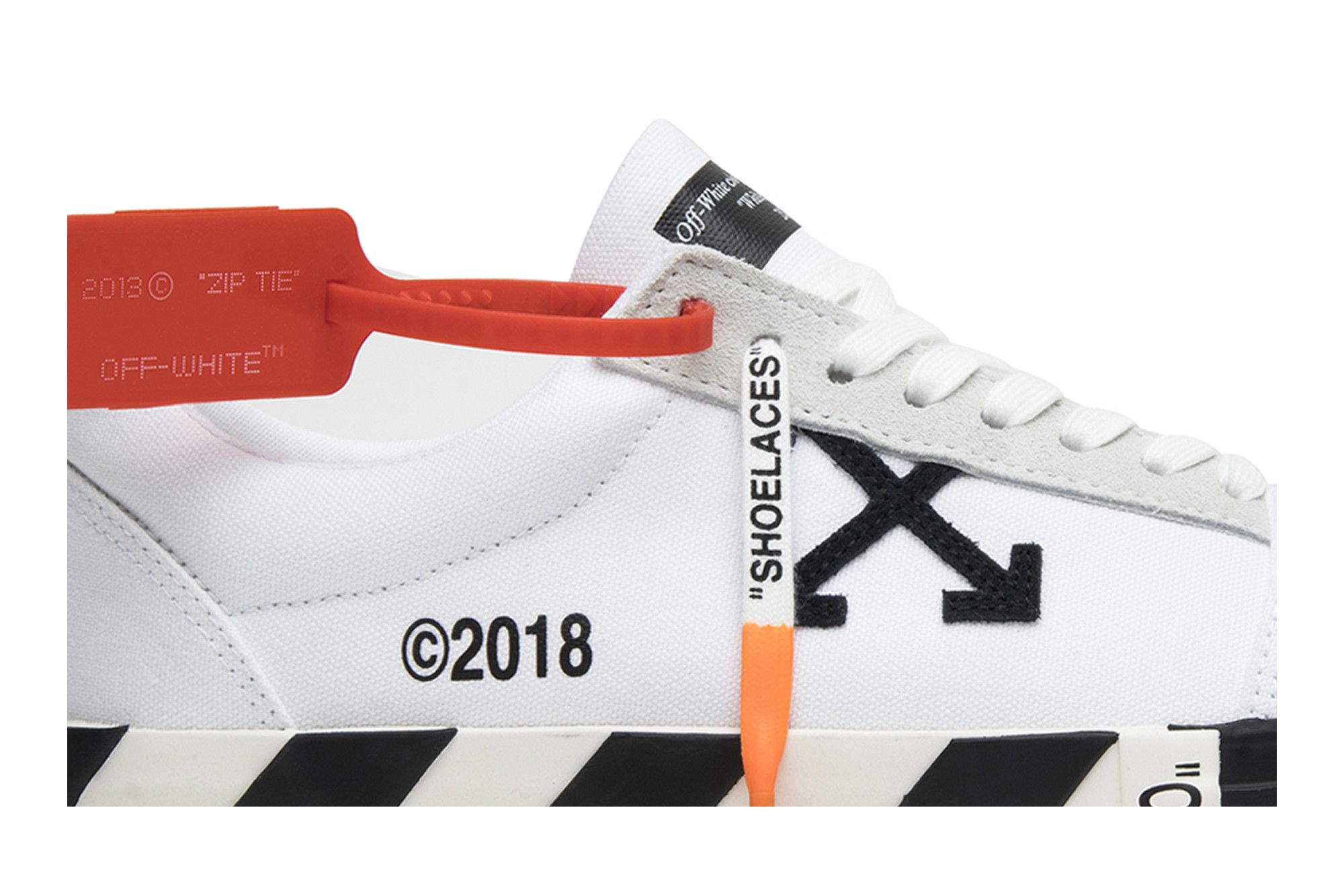 Order Off-White 白色低帮帆布鞋 OMIA085E183510010100