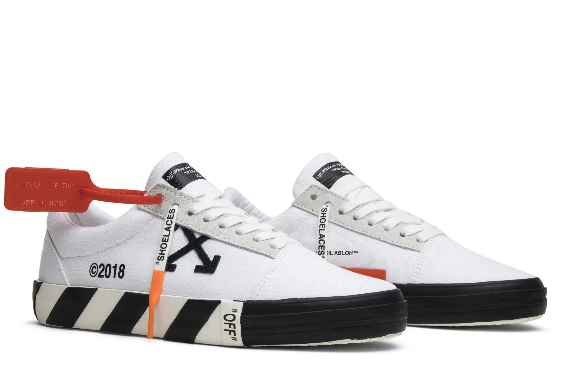 Cheap Off-White 白色低帮帆布鞋 OMIA085E183510010100