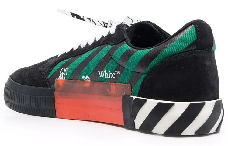 Lookbook オフホワイト バルカンスニーカー 黒緑赤 OMIA085F21LEA0041025