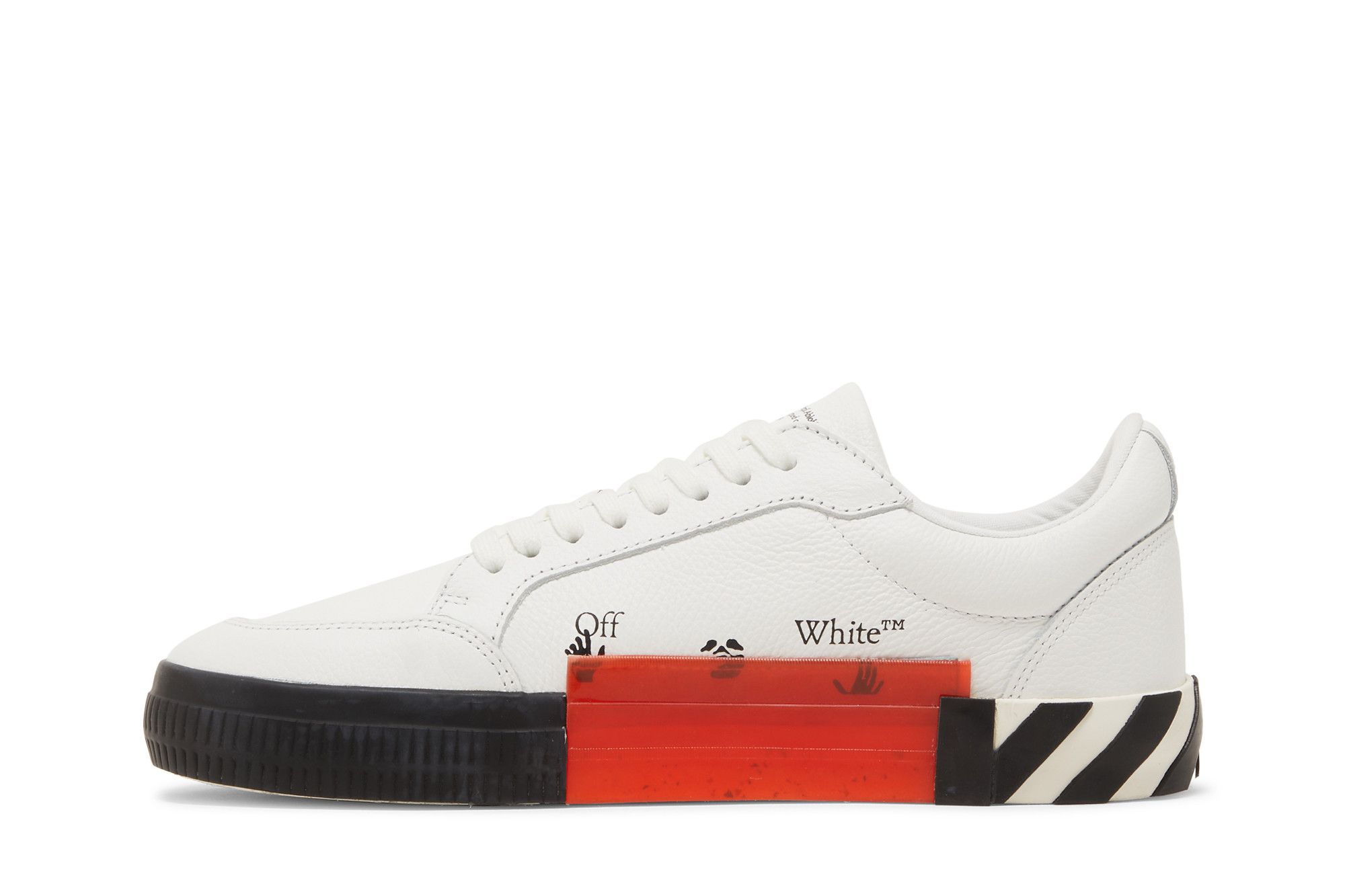 Shop OFF-WHITE Vulc Low Leather 防滑輕便耐磨 低筒 板鞋 白黑