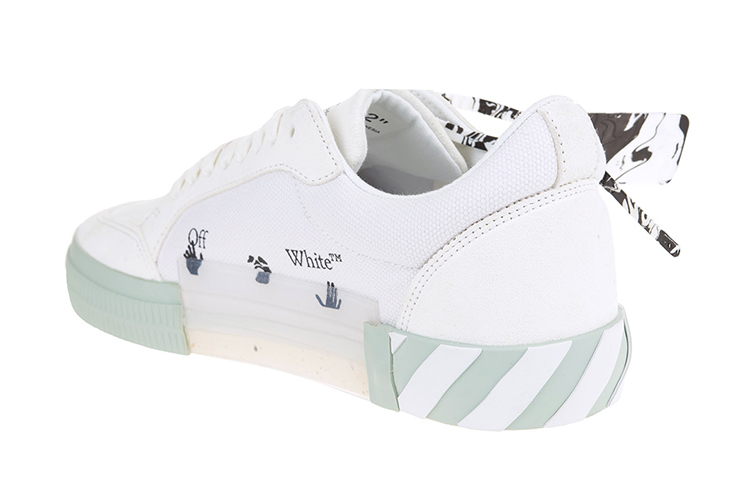 Shop Off-White Vulc 运动鞋 '白色粉绿色' OMIA085F21LEA0050155