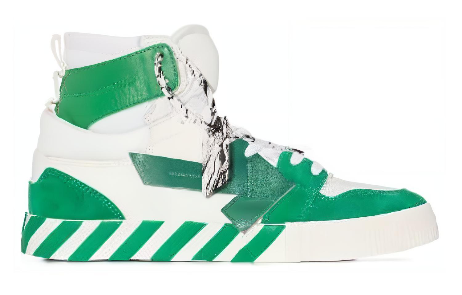 Order Off-White Vulc Sneaker High ''Wit Groen'' OMIA225F21LEA001-0155