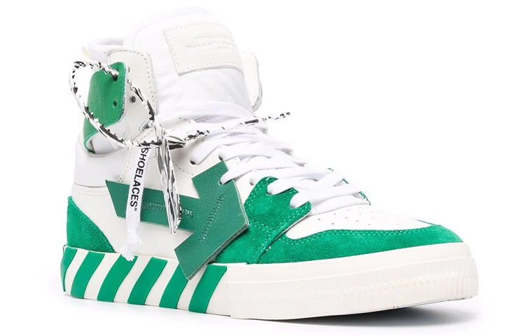 Lookbook Off-White Vulc Sneaker High ''Wit Groen'' OMIA225F21LEA001-0155