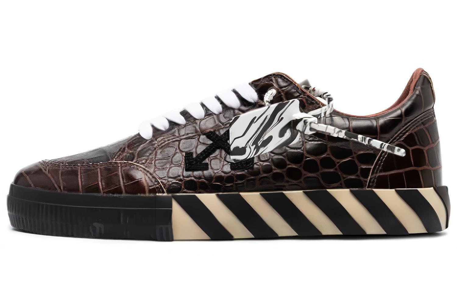 Off-White Vulc Sneaker Low 'Crocodile Pattern - Dark Brown' OMIA085F20LEA001-6410