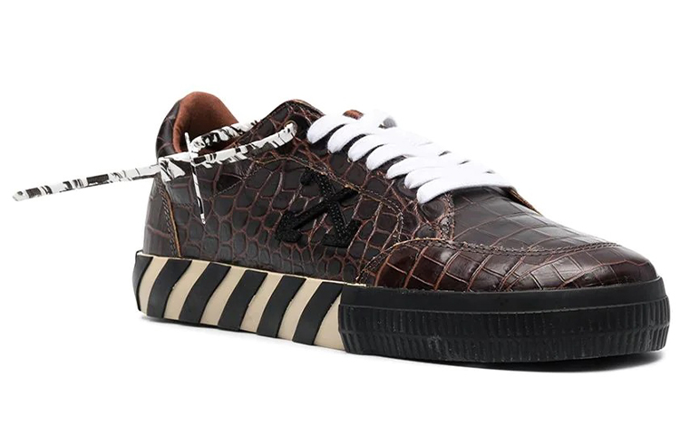 Lookbook Off-White Vulc Sneaker Low 'Crocodile Pattern - Dark Brown' OMIA085F20LEA001-6410