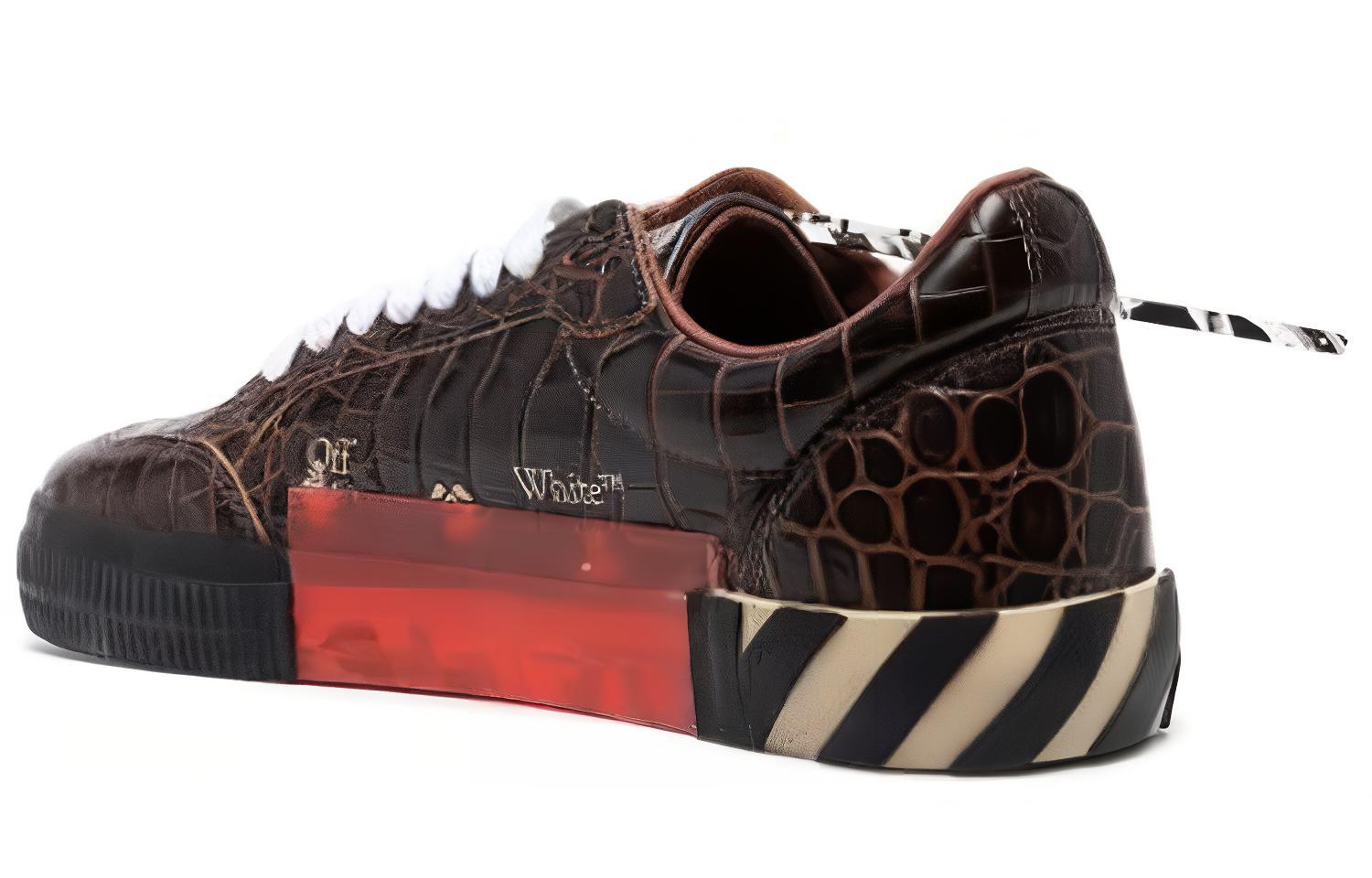Purchase Off-White Vulc Sneaker Low 'Crocodile Pattern - Dark Brown' OMIA085F20LEA001-6410