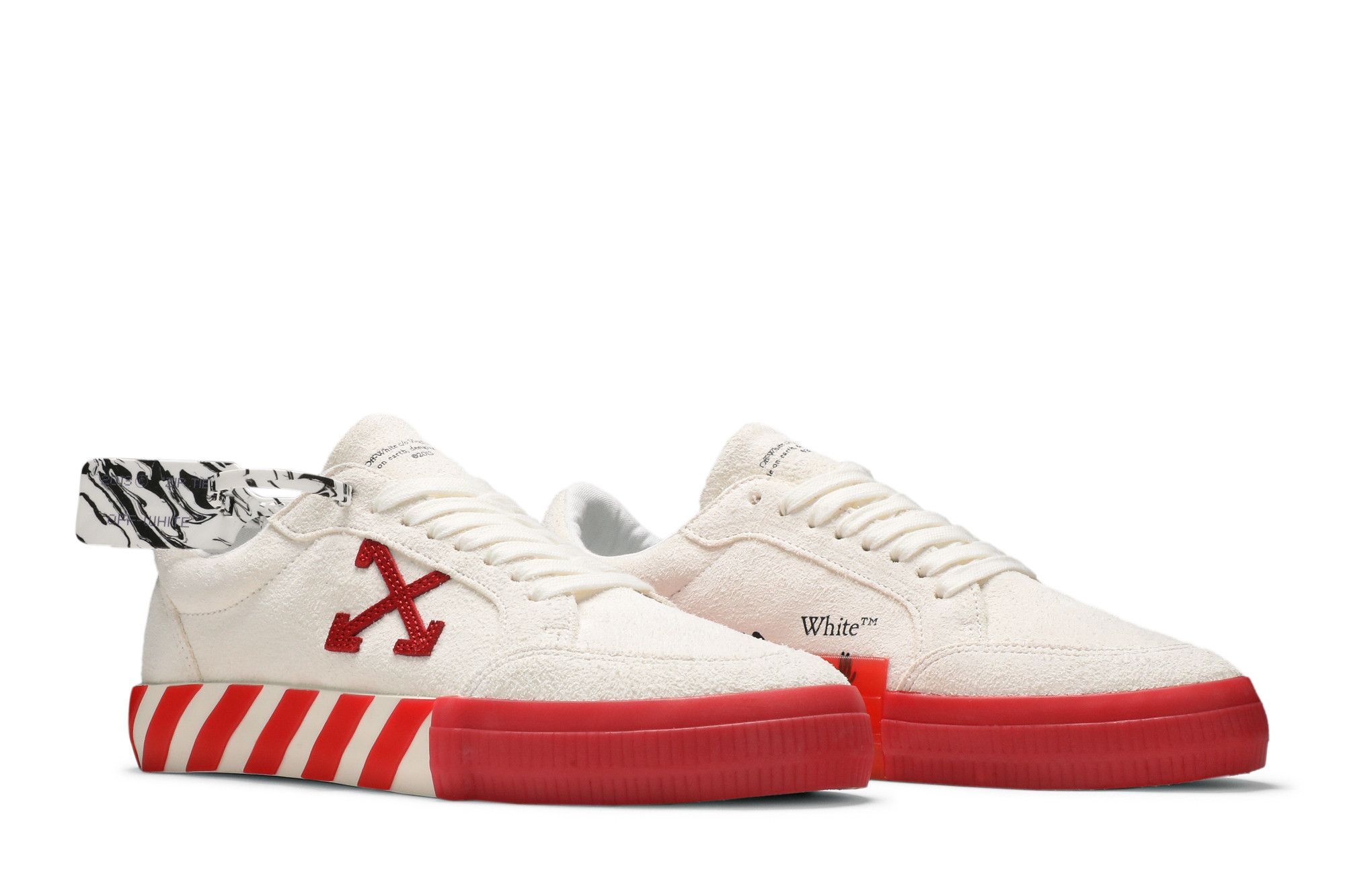 Cheap Off-White Vulc Sneaker Basse ''Blanc Rouge'' OMIA085R21LEA0020125