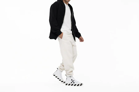 Order Off-White Vulc Sneaker Mid ''Wit Zwart'' OMIA119F21FAB0010110