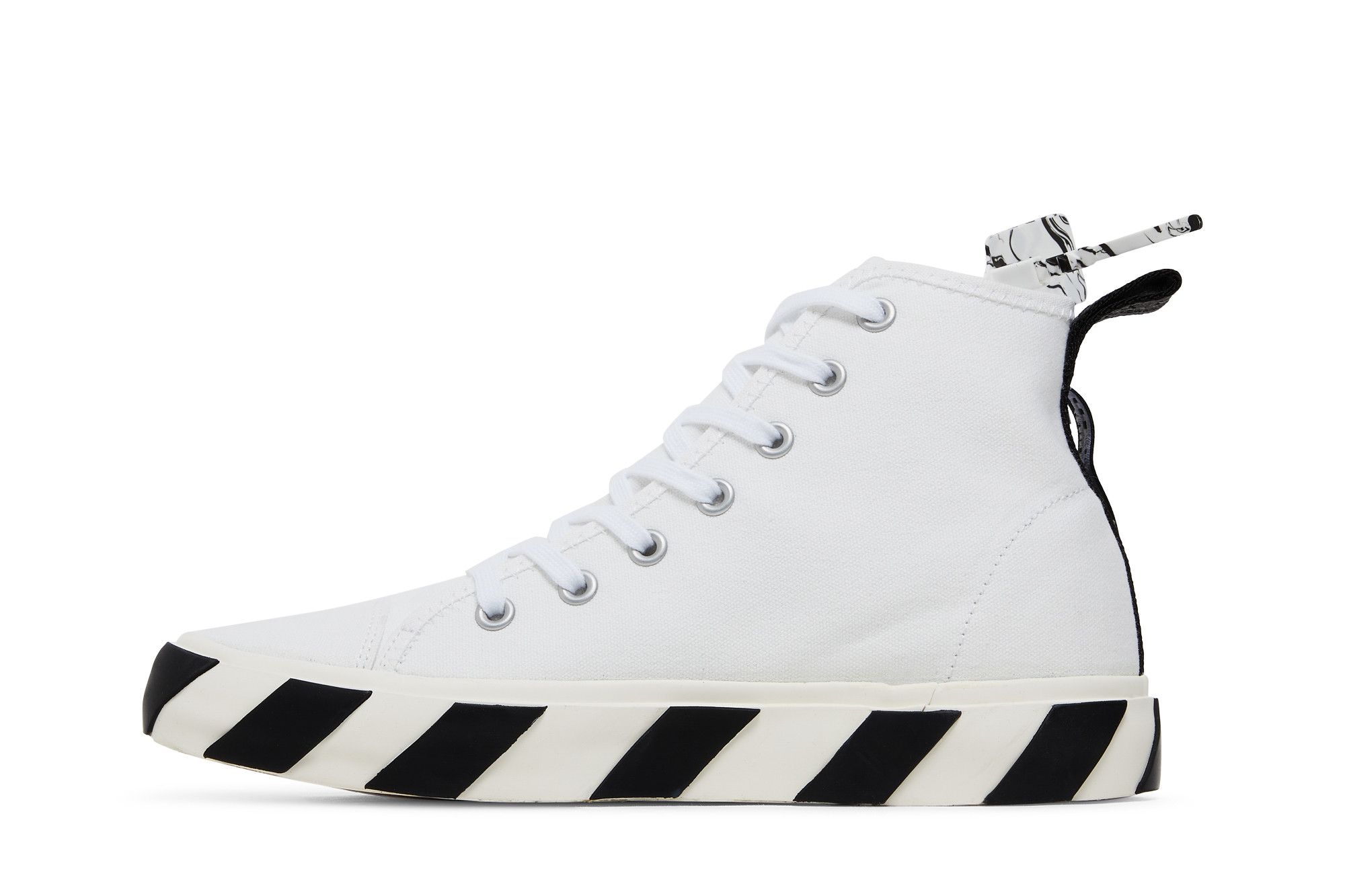 Shop Off-White Vulc Sneaker Mid 'White Black' OMIA119F21FAB0010110