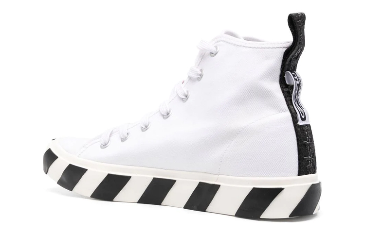Shop Off-White Vulcanized Hi Wit Rood Canvas Sneakers OMIA119S23FAB0010125