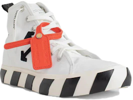 Lookbook OFF-WHITE Vulcanized 圓頭繫帶 高筒 帆布鞋 男款 白色