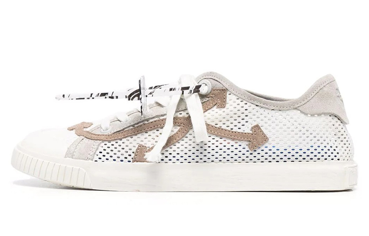 Buy OFF-WHITE 休閒百搭 網面拼接時尚板鞋 白色