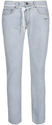 淺藍色Off-White水洗緊身牛仔褲 Buy 淺藍色Off-White水洗緊身牛仔褲