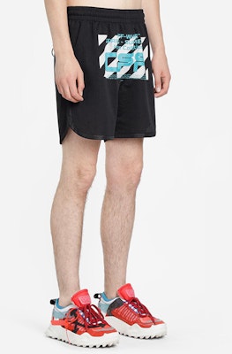 Off-White Wavy Line Mesh Shorts Black/Multicolor Shop Off-White Wavy Line Mesh Shorts Black/Multicolor