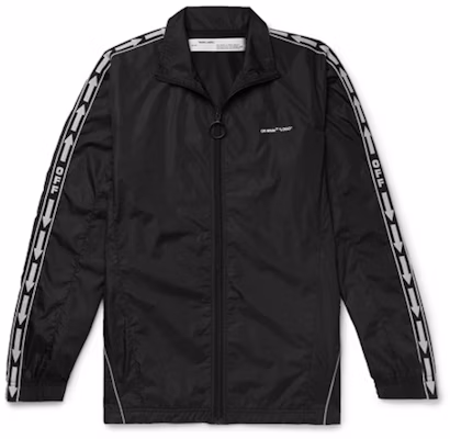 Off-White Webbing Trimmed Shell Track Jacket Black Buy Off-White Webbing Trimmed Shell Track Jacket Black
