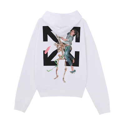 OFF-WHITE White Arrow Print Hoodie OMBB037F20FLE0010110